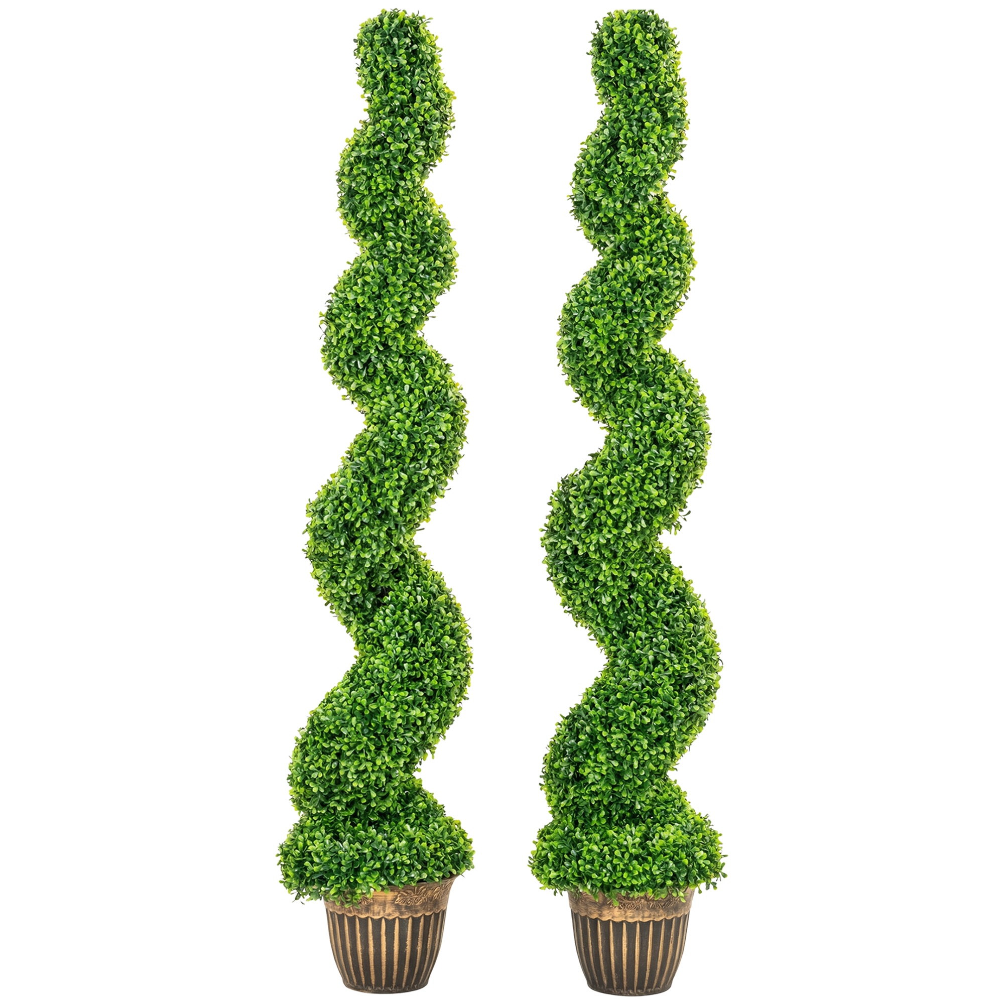 Spirālveida mākslīgie bukši podos, 2 gab., augstums 150 cm, zaļi