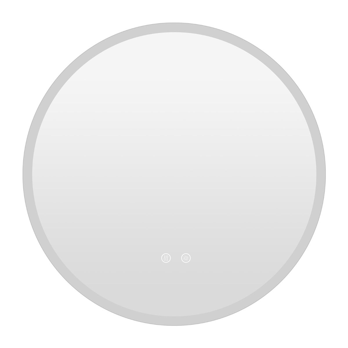 Kolme valgusrežiimi, sujuva hämardamise (Dimmable) ja uduvastase süsteemiga ümmargune LED-seinapeegel (ø 60 cm), hõbedane