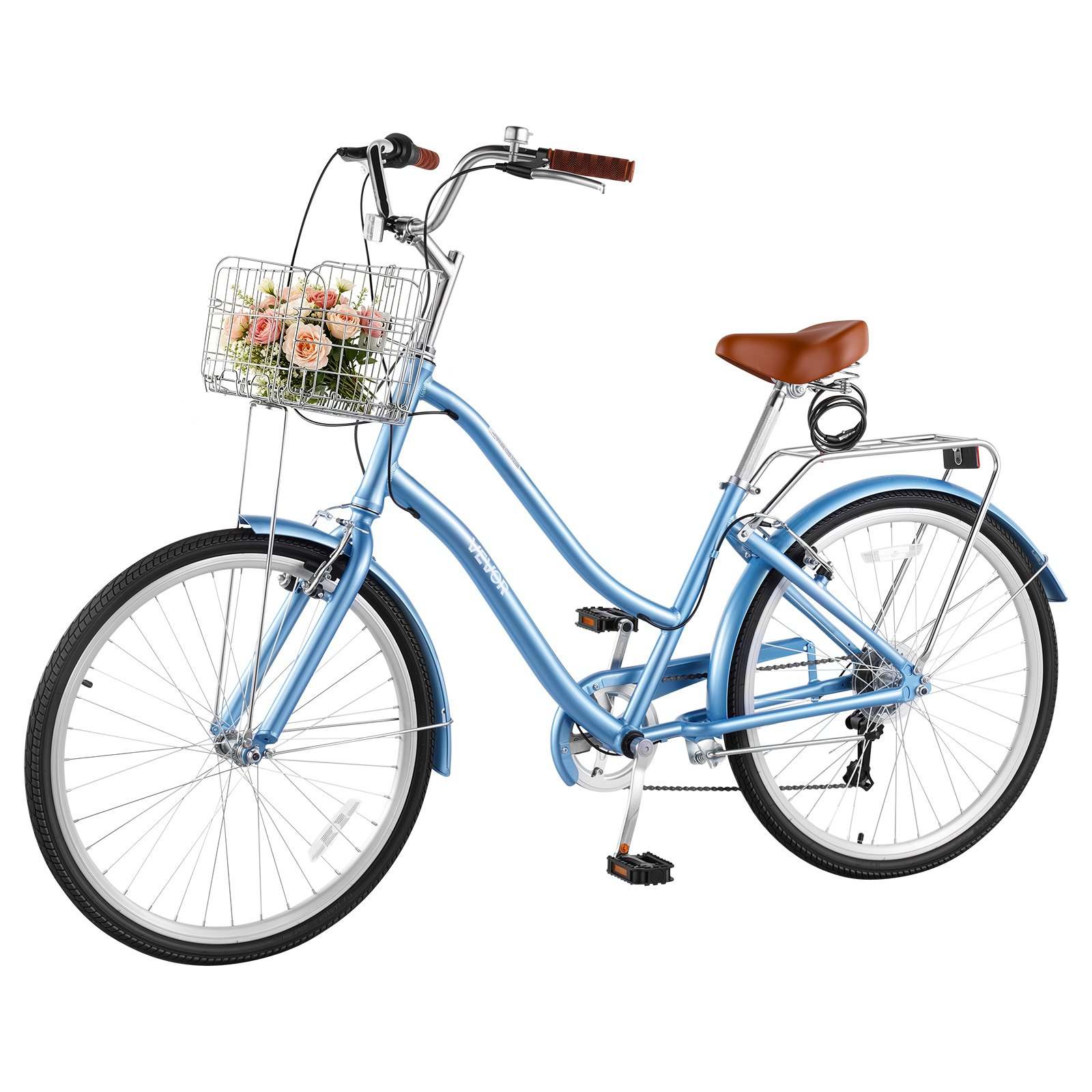 Sieviešu pilsētas velosipēds 26″, 7 pārnesumi – gaiši zils