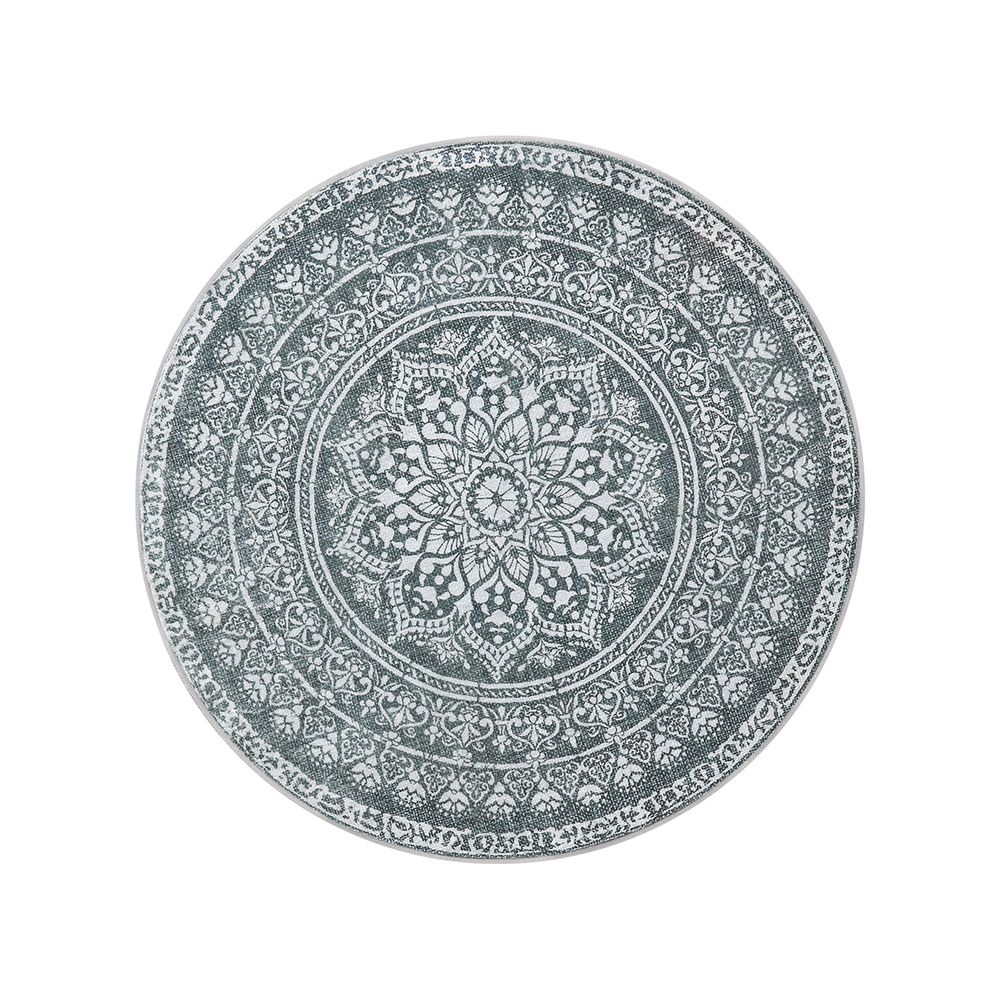 Ümmargune boho stiilis vaip 120 cm tumehall