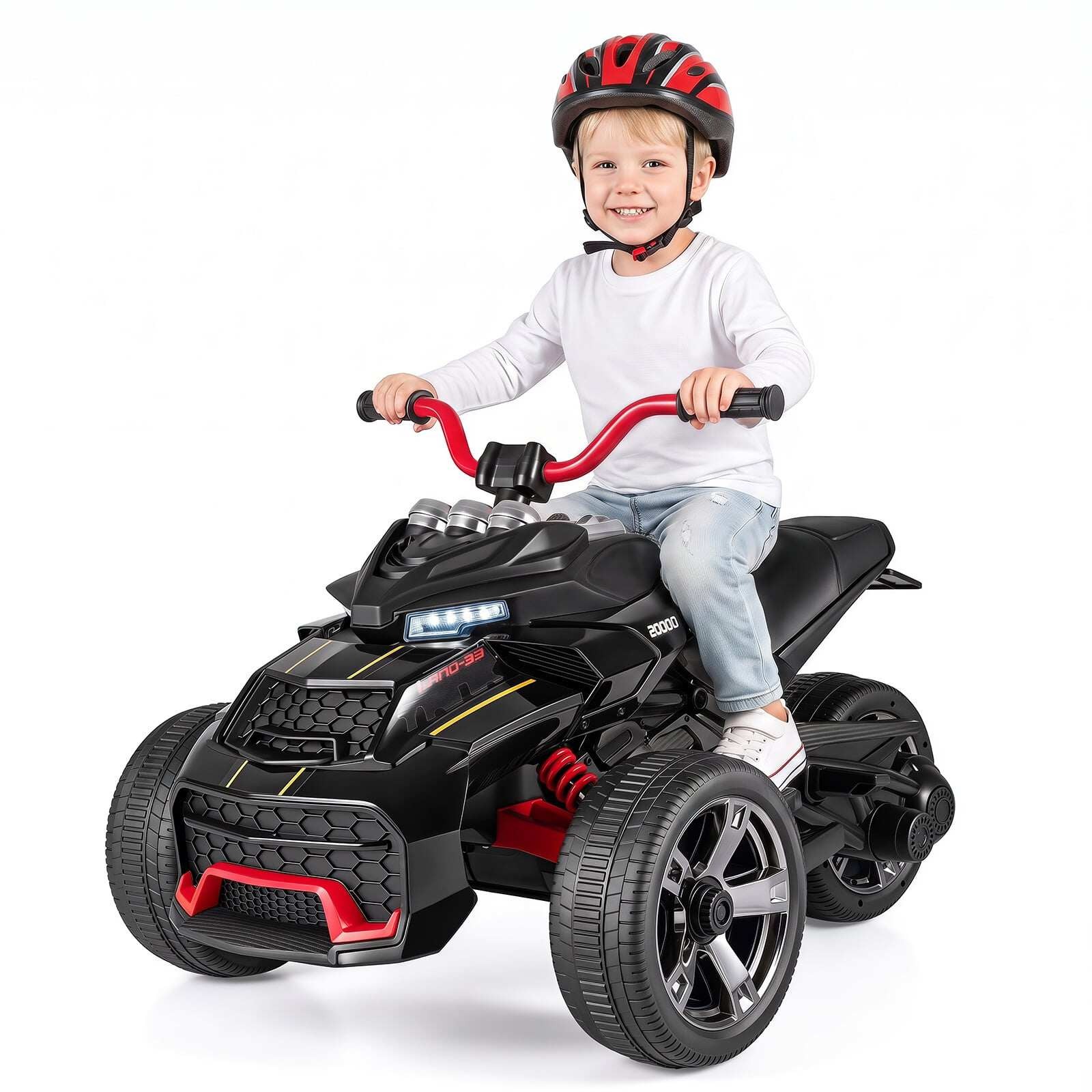 Bērnu elektriskais kvadracikls 12V, Bērnu kvadracikls ar ātrumu 3-7 km/h, 111 x 72 x 64 cm, Melns