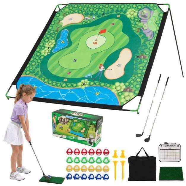 180 cm x 180 cm golfa čipošanas spēles komplekts iekštelpu un āra treniņiem