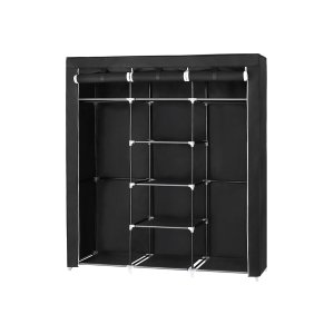 Auduma skapis 175 x 150 cm, melns