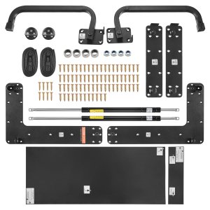 Murphy gultas komplekts, Queen izmēra, vertikāla Deluxe DIY sienas gultas mehāniskās aparatūras komplekts, pneimatiskās sviras izturīga gultas rāmja atbalsts, saliekama sienas gultas skapja vietu taupošs dizains viesistabai