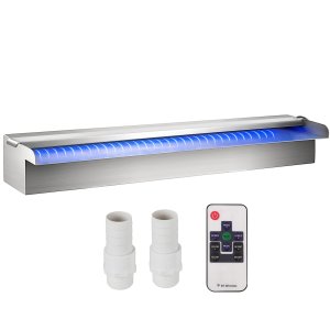 Ūdenskrituma baseina strūklaka, taisnstūrveida un LED lentes gaismekļi, 60 x 11,5 x 8 cm/23,6