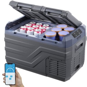 Automašīnas ledusskapis, 12 voltu automašīnas ledusskapis, 25 l divu zonu pārnēsājama saldētava, -4℉-68℉ regulējams diapazons, 12/24V DC un 100-240V AC kompresora dzesētājs āra lietošanai, kempingam, RV