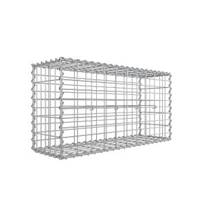 Taisnstūra akmens gabions 100 x 50 x 30 cm, sudrabs