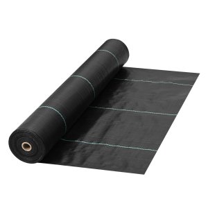Dārza nezāļu barjeras audums, 197 g/m² izturīgs ainavu audums, 120 cm x 3048 cm nezāļu kontrolei dārza zemsedzes veidošanai, austs ģeotekstila audums ainavu veidošanai, dārzkopībai, apakšklājam, melns