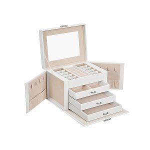 Balta 4 līmeņu dārglietu kastīte