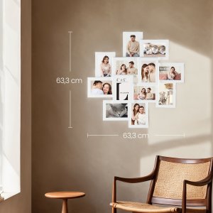 Attēlu rāmju kolāža, 12 attēlu rāmji 10 x 15 cm attēliem, foto kolāža
