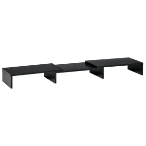 Monitora statīvs, divu ekrānu pacēlājs, regulējams garums un pagrieziena leņķis, datoram, klēpjdatoram, printerim, 80–117 x 23,5 x 10 cm, melns