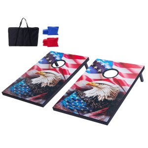 Cornhole komplekts 3x2 pēdas, MDF mešanas dēļi un 8 pupiņu maisiņi