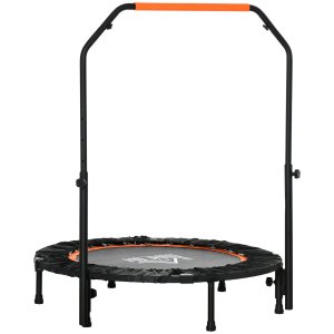 Fitnesa batuts, salokāms, ar regulējamu augstumu rokturi, Ø102 x 123 cm, līdz 150 kg, melns