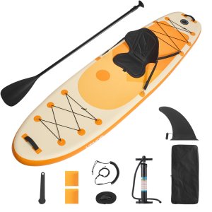 Piepūšamais SUP dēlis ar sēdekli, 3,23 m x 84 cm x 15 cm plats, īpaši viegls SUP dēlis, SUP dēlis ar aksesuāriem, pumpi, airi, spuru, mugursomu, potītes siksnu, siksnu, jauniešiem un pieaugušajiem.