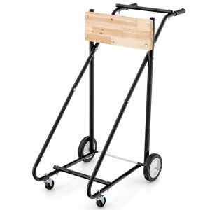 Ārējais statīvs uz riteņiem ar 150 kg celtspēju. Izturīgi dzinēja transportēšanas ratiņi.