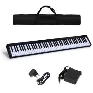 Digitālā klavieru tastatūra 88 taustiņi Pārnēsājams elektronisks mūzikas instruments Bērnu klavieres Bērnu klavieres Melnas